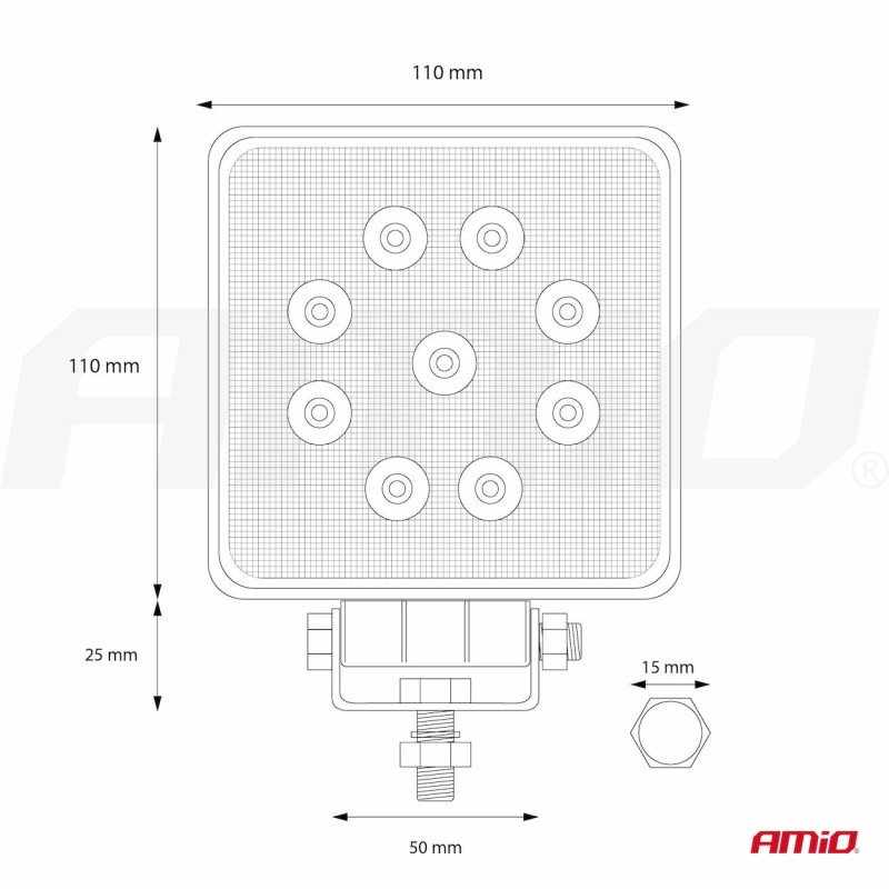 LED radno reflektorsko svjetlo AWL03 9 LED 9-60V