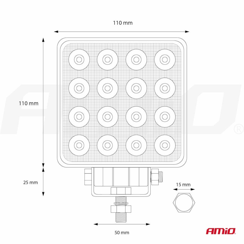 LED radno reflektorsko svjetlo AWL10 16 LED 3030 9-36V