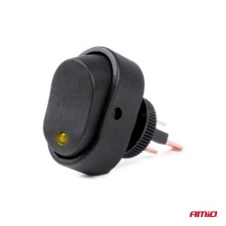 PREKIDAČ elipsasti sa žutim svjetlom 12/24V max 30A on/off