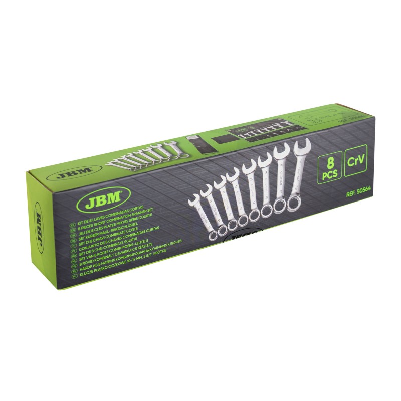 JBM set od 8 kom profi alata-dvostruki kratki viličasto-okasti ključevi 10-19 mm