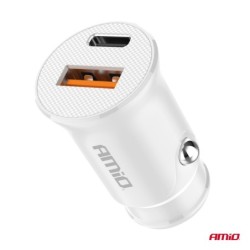 Auto punjač USB-A + USB-C 20W 12/24V (PD+QC)