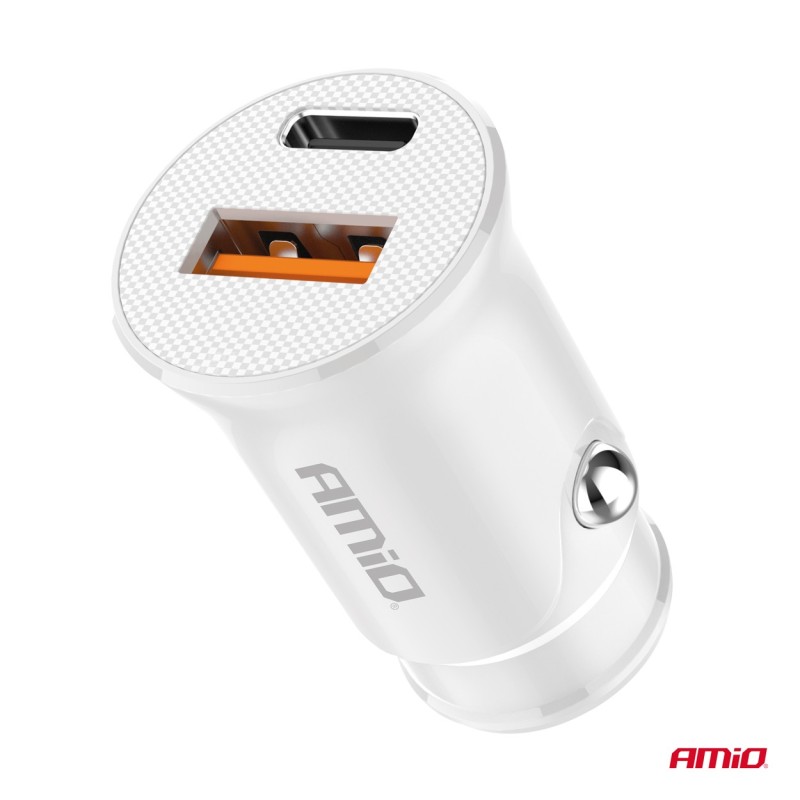 Auto punjač USB-A + USB-C 20W 12/24V (PD+QC)