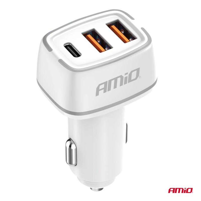 Auto punjač 2x USB-A + USB-C 32W 12/24V (PD+QC)