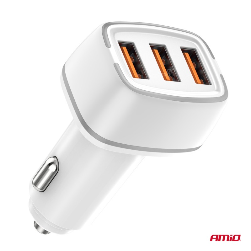 Auto punjač 2x USB-A + USB-C 32W 12/24V (PD+QC)
