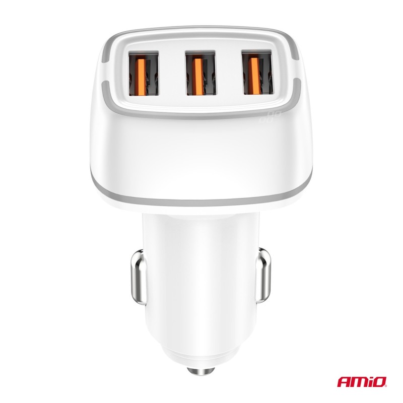 Auto punjač 2x USB-A + USB-C 32W 12/24V (PD+QC)