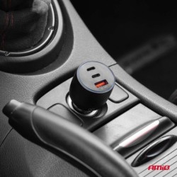 Auto punjač 2x USB C + USB A 12/24V 100W (PD+QC)
