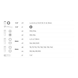 JBM profi alat - mini set nasadnih ključeva i bitova s mini račnom 1/4"