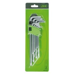 JBM profi alat - set od 9 ekstra dugih Torx ključeva (T10 – T50)