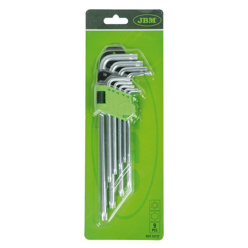 JBM profi alat - set od 9 ekstra dugih Torx ključeva (T10 – T50)