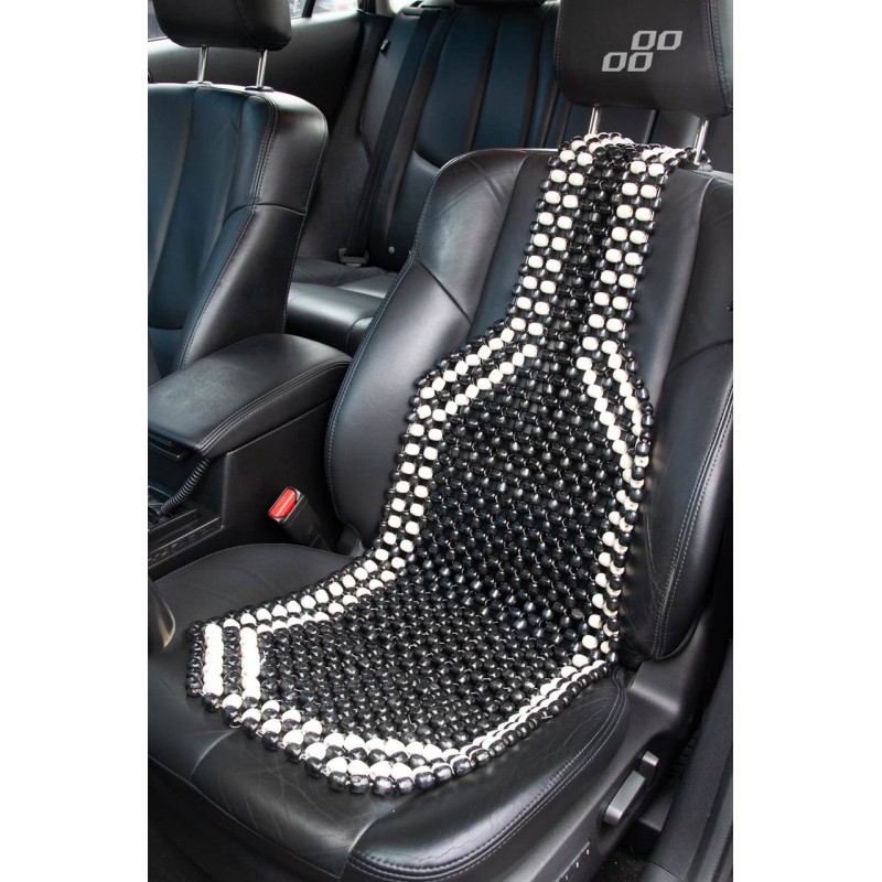 PODLOGA ZA SJEDALO CSM-03 W crna, duža, bijeli rub (drvene kuglice)