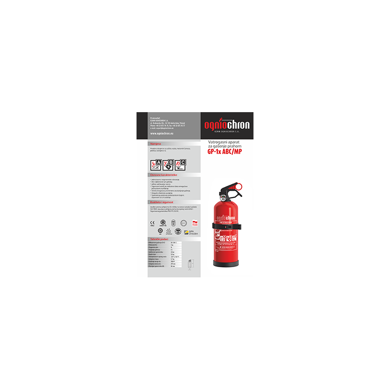 VATROGASNI APARAT 1KG PRAH